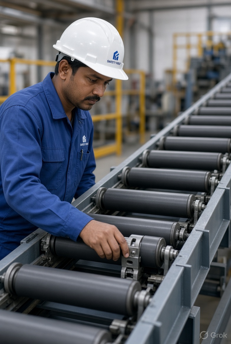 Precision conveyor idler rollers manufacturers in Odisha - Quality inspection by JIBASIYA